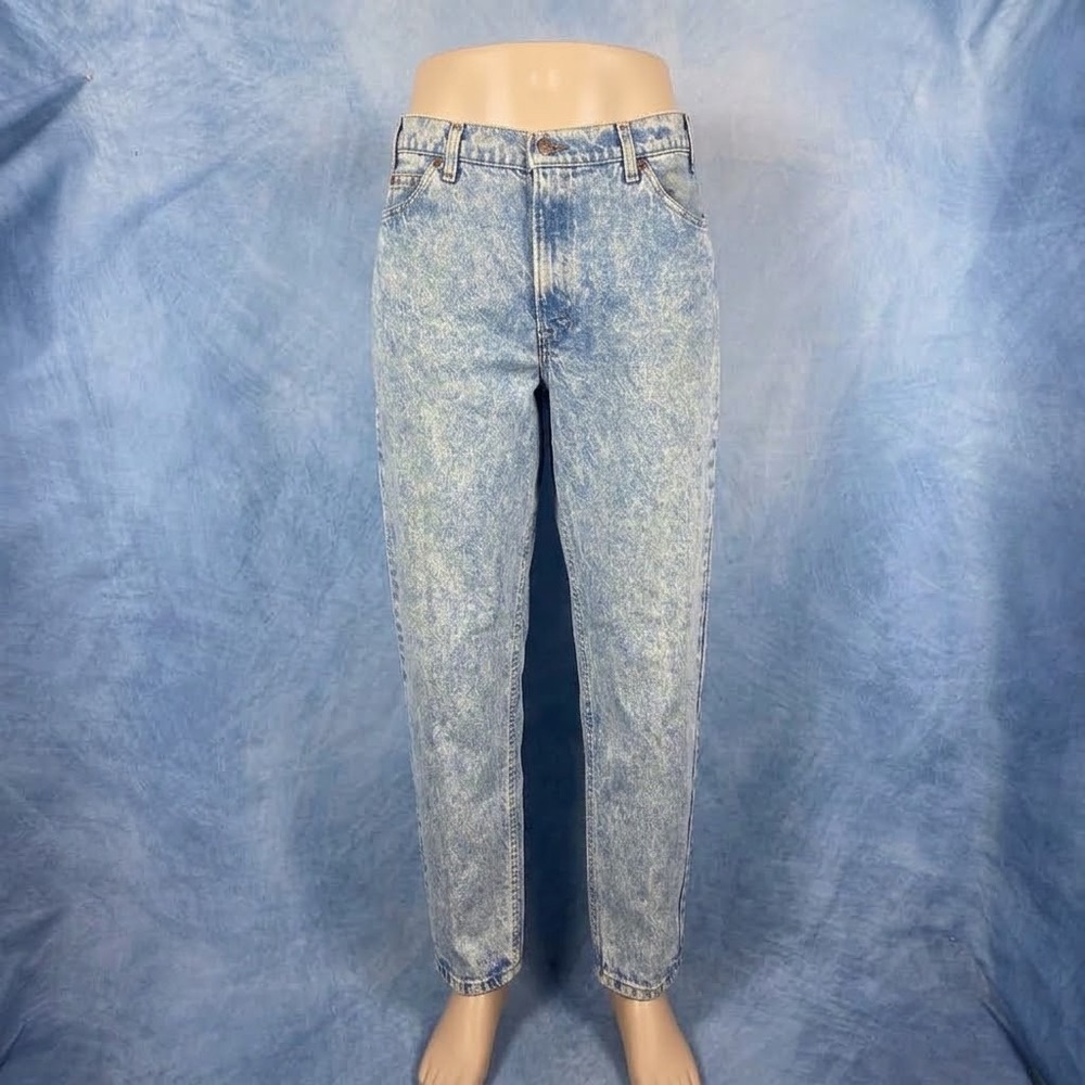 Vintage 1989 Levis 550 Relaxed Fit Tapered Leg Acid Wash Jeans Mens 36x32 USA